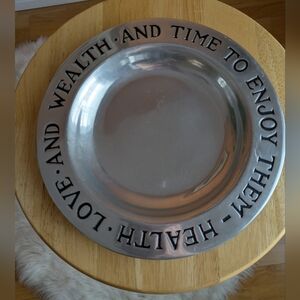 Vilton Armetale /Decorative Plate with Inspirational Text Made in USA
